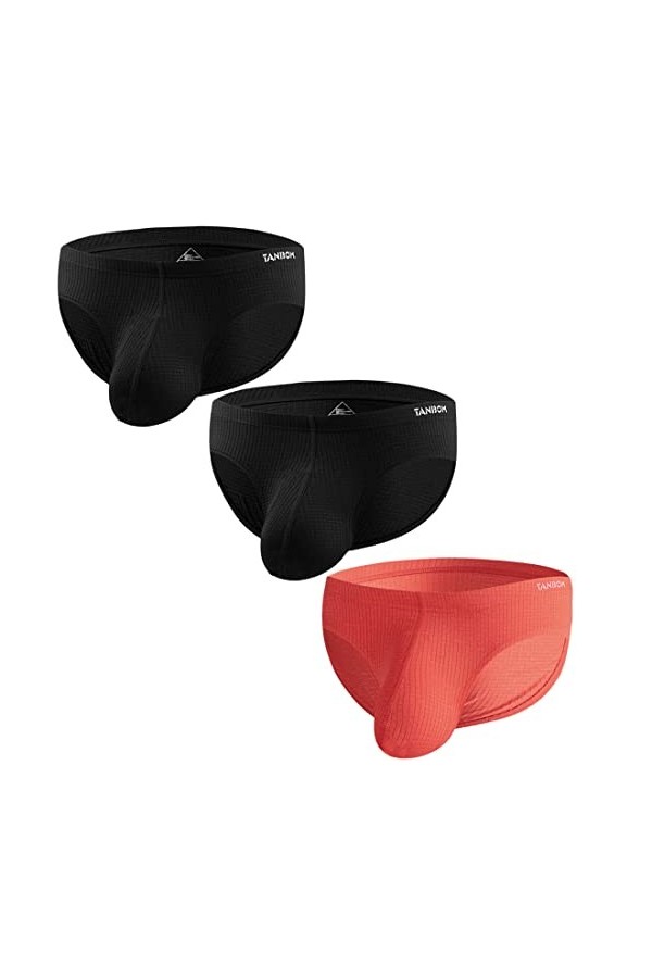 ZUOLAIYIN Sous-vêtements sexy pour homme - En soie glacée - Taille basse, Lot de 2 - Noir/vert, XL