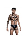 Ensemble de Lingerie pour Hommes Costumes Érotiques Hommes Faux Cuir Épaule Poitrine Muscle Harnais Ceinture Punk Costume San