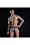 WRAZA Ensemble de Lingerie pour Homme - Costumes Érotiques - Harnais de Poitrine avec Boucles - Costume Fantaisie - Boxer - C