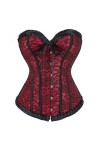 Niiyyjj Corset en dentelle avec boucle sur le devant - Corset à baleines en plastique - Costumes de cosplay, Rouge, X-Large
