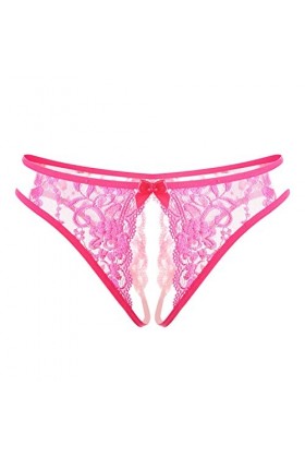 Culotte ouverte en dentelle pour femme - Culotte confortable pour femme - Sous-vêtements Hipster - Sous-vêtements - String - 