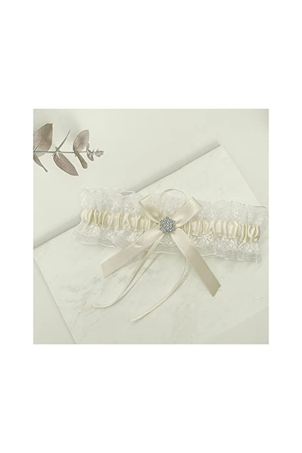 HEIMP Strass Neige Mariage Jarretelles mariée Femmes Sexy Dentelle jarretière for Mariage Bal Extensible Cuisse Jambe Anneaux