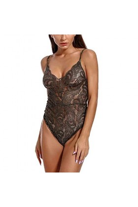 Générique Femmes Lingerie Vêtements de Nuit Babydoll Mini Bodys V-Neck sans Manches Sexy Sleepwear Vert XL 