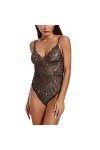 Générique Femmes Lingerie Vêtements de Nuit Babydoll Mini Bodys V-Neck sans Manches Sexy Sleepwear Vert XL 