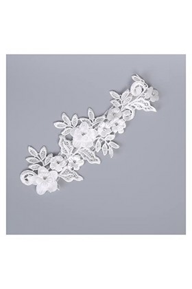 COLIFAS Porte-Jarretelles de Mariage pour Femmes Floral Lace Stretch Jarretières Anneau de Jambe Accessoires de mariée de Bal