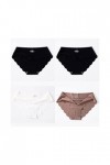 4 Pcs / Lot Panties sans couture for les femmes culotte simple glisse de soie sous-vêtements femelles doux mince clair Panti 