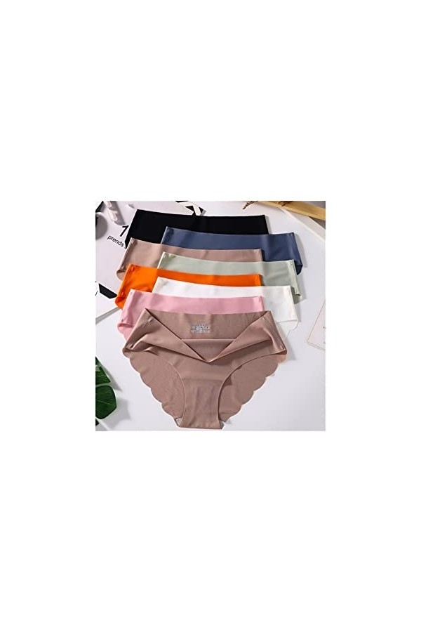 4 Pcs / Lot Panties sans couture for les femmes culotte simple glisse de soie sous-vêtements femelles doux mince clair Panti 