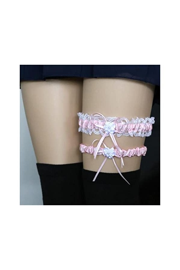 ZZSRJ 2 pièces/Ensemble de jarretières de Jambe Sexy Bridal Mariage Partie de Mariage Color : Svart, Taille : One Size 