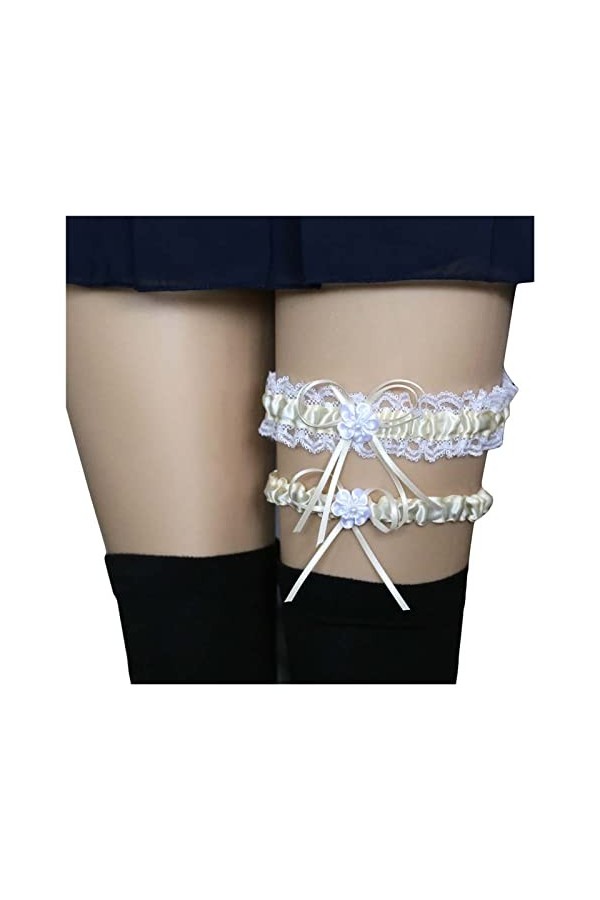 ZZSRJ 2 pièces/Ensemble de jarretières de Jambe Sexy Bridal Mariage Partie de Mariage Color : Svart, Taille : One Size 