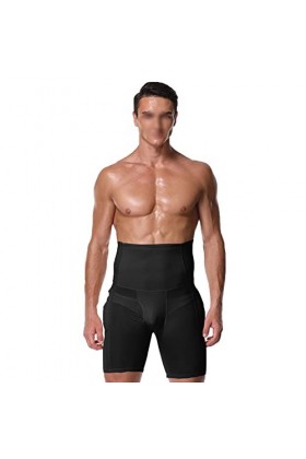 WUJNANG Culotte De Contrôle du Ventre Culotte Haute Taille pour Hommes,B-3XL