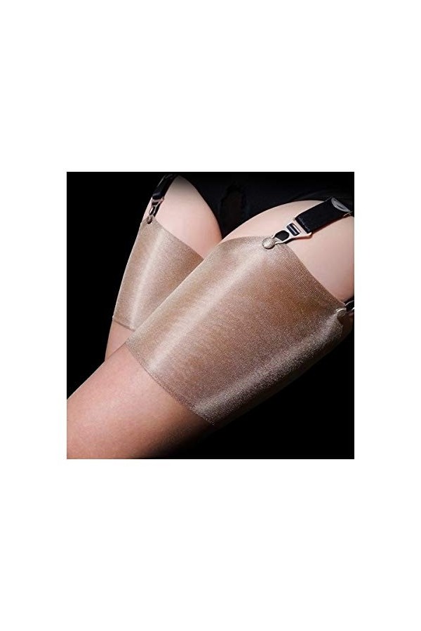 HANRUO Sexy Cuisse High Bas Femmes sur Les Bas du Genou Sheer Silicone Bas Brillants pour Les Ceintures Jarretelles Color : 