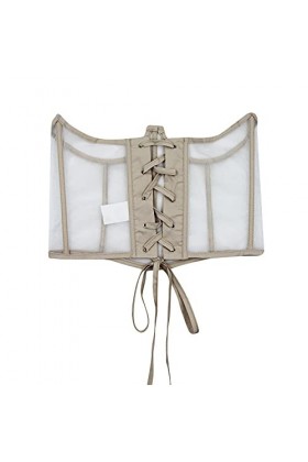 JUMISEE Bustier transparent à lacets avec chaîne en métal pour femme - - Medium