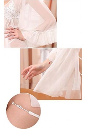 JUGUU Women Sexy Lingerie Pyjama Sexy en Maille Transparente en Dentelle De Lingerie Sexy Blanche-Blanc_Taille Unique