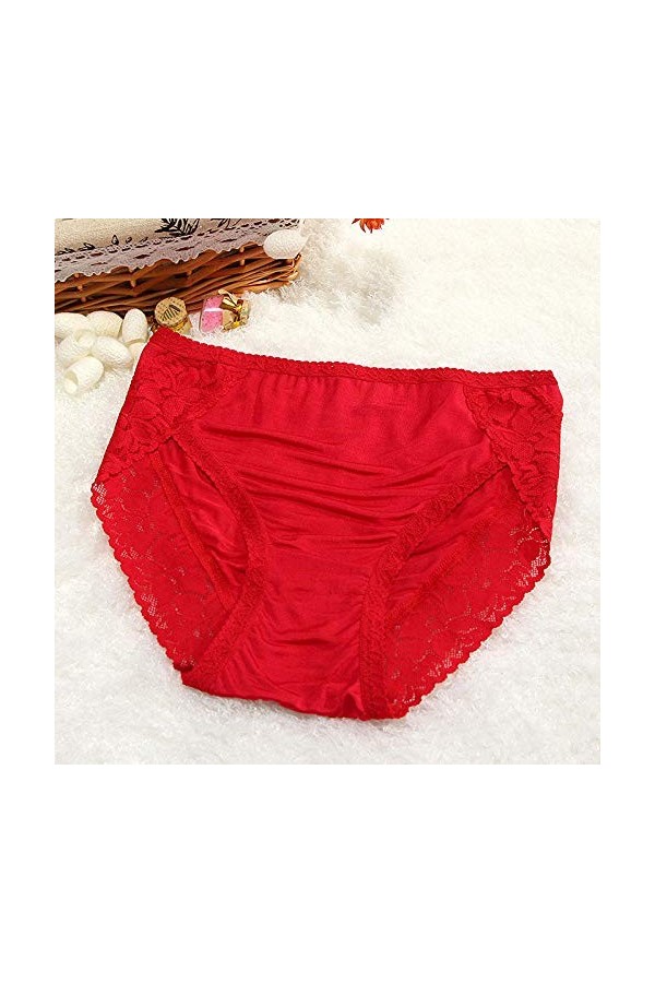 Bayrick Women sous-vêtementCulotte en Soie de Soie Mulberry Culotte en Dentelle Taille Moyenne Culotte Femme * 2-C_M