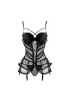 JUGUU Sexy Vêtements De Nuitfrançais Sexy Dentelle Corset Bustiers Femmes Vêtements Gothiques-Noir_S