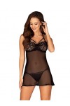 Obsessive Joylace Babydoll & Thong Noir S