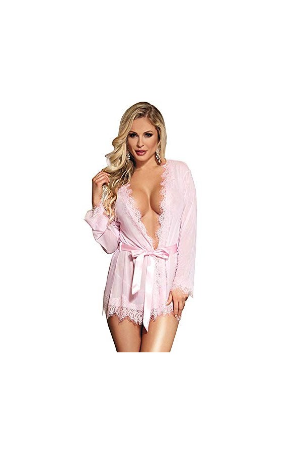 N/X Pyjama Sexy Plus La Taille Emballage Haut De Gamme Dentelle Garniture Robe Lingerie Vêtements Sexy Femmes Nuisette Sexy N