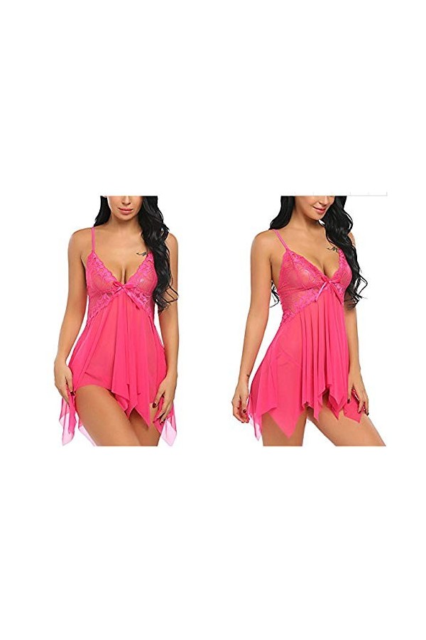 Erotic underwear-ZY Nuisettes Sexy Femme Costumes Sexy Femme Lingerie Sexy Femme Lingerie Sexy Divisée Irrégulière Noir XL