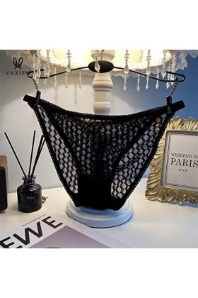 MULANY Femme Slips 3 pièces String en Dentelle à séchage Rapide Dames Taille latérale Ceinture Mince Respirant Mince Maille C