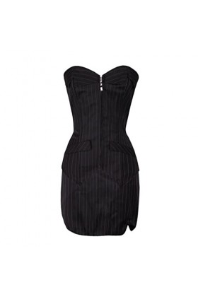 SARGE Corset Costume Costume Poisson Boned pour Femmes Bureau Dame Tous Les Jours Club Porter Bustier Zip Up Gorset Top Jupe 