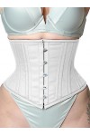 Corset en coton à double baleines en acier pour femme, blanc, XXXXXXL