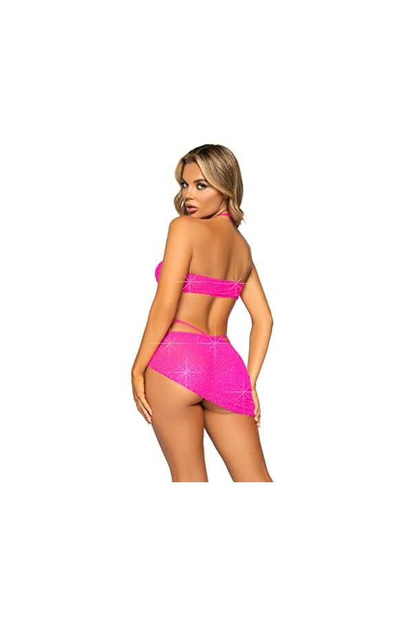 Leg Avenue 81652 02902 Ensemble de Lingerie, Rose Fluorescent, M Femme