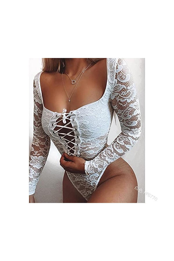 MLLM Ensemble de lingerie sexy pour femme - En dentelle - Noir - L