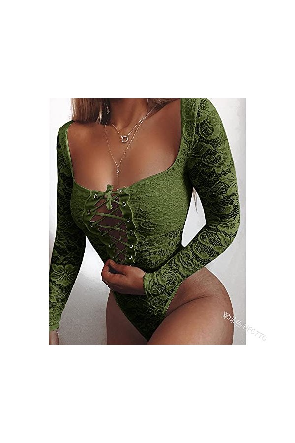 MLLM Ensemble de lingerie sexy pour femme - En dentelle - Noir - L