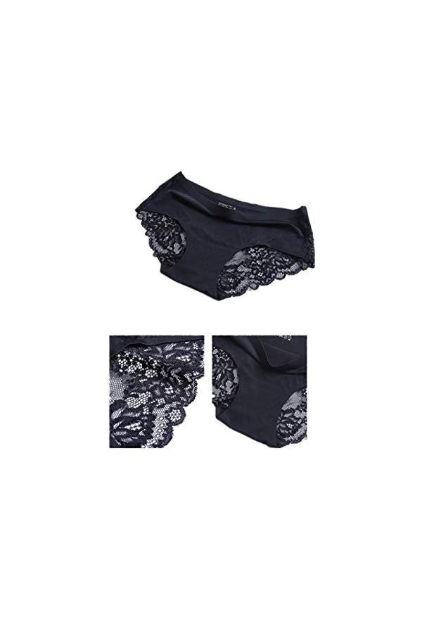 Bayrick sous-vêtements sans Couture en Soie glacée dune Seule pièce Slip Taille Basse pour Femmes sous-vêtements Sexy en Den