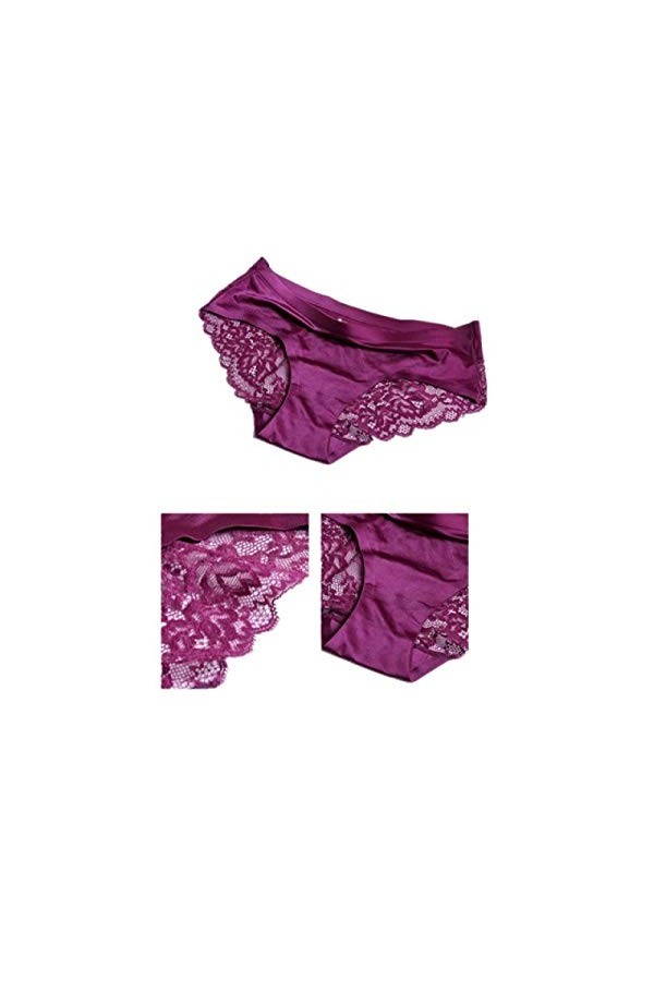 Bayrick sous-vêtements sans Couture en Soie glacée dune Seule pièce Slip Taille Basse pour Femmes sous-vêtements Sexy en Den