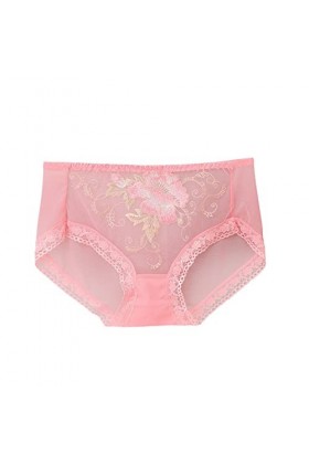 Culotte creuse sexy de haute qualité broderie dentelle sans trace femme maille taille moyenne slips pour femmes football sous