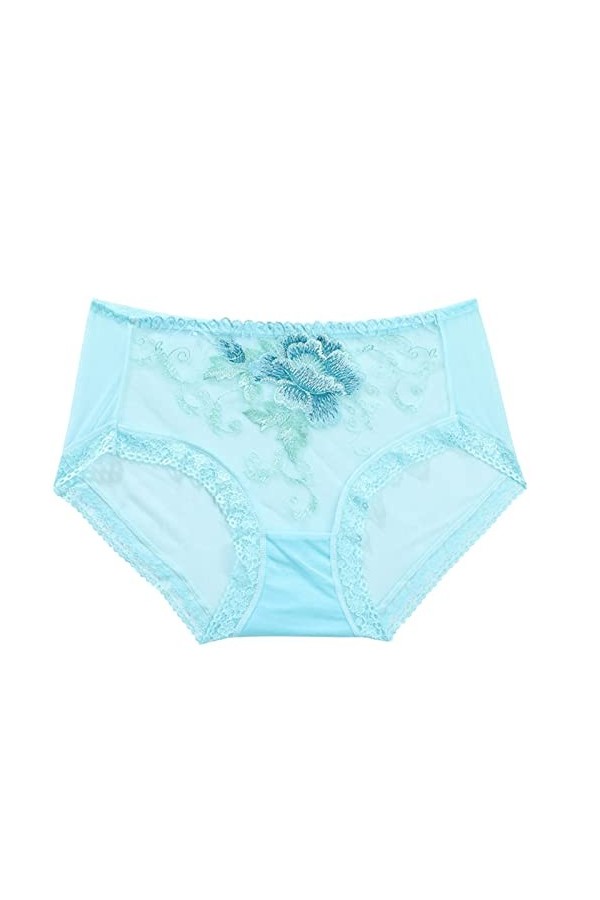 Culotte creuse sexy de haute qualité broderie dentelle sans trace femme maille taille moyenne slips pour femmes football sous