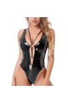 ZTIANEF Déguisements Adultes Combinaison Sexy Body Creux sans Manches Moulante Coupe Haute Lingerie Transparent Vêtements De 