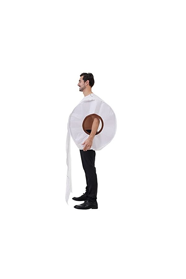 Zemily Costume Hilarant 1 Pièce pour Homme et Femme Grand Rouleau de Papier Hygiénique Costume Taille Unique
