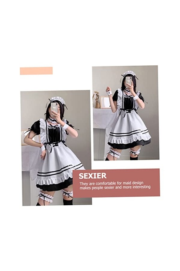 VALICLUD 1 Jeu Déguisement De Femme De Chambre Tenue De Femme De Chambre Anime Cosplay Lingerie Tenue Fibre De Polyester pol