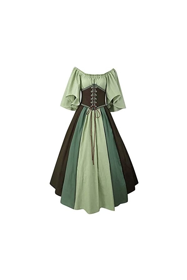 Robe de couleur contrastée pour femme - Manches courtes - Couleur unie - Laçage sexy - Robe vintage - Uchiha - Itachi - Costu