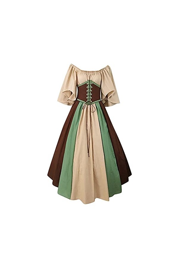 Robe de couleur contrastée pour femme - Manches courtes - Couleur unie - Laçage sexy - Robe vintage - Uchiha - Itachi - Costu