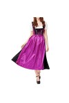Costume de lOktoberfest pour femme - Grande taille - Robe allemande - Col carré - Tablier - Costume de bière pour fille, vio