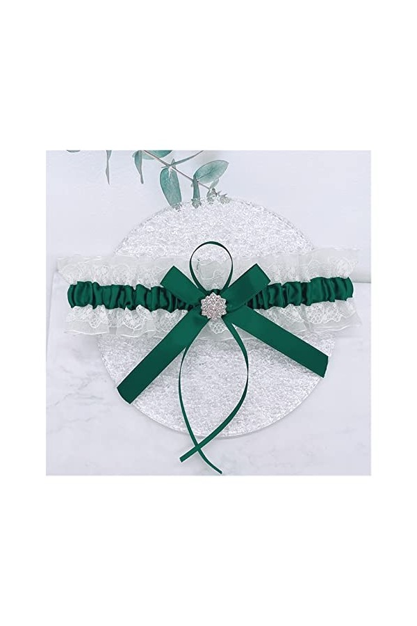 GOOFFY Strass Neige Mariage Jarretelles mariée Femmes Sexy Dentelle jarretière for Mariage Bal Extensible Cuisse Jambe Anneau