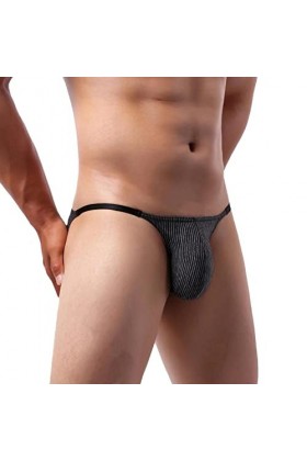 Faringoto Sous-vêtements sexy gay pour homme - Mini culotte avec pochette - Taille basse - Bikini, Bla+gre+ora+red, S