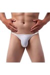 Faringoto Sous-vêtements sexy gay pour homme - Mini culotte avec pochette - Taille basse - Bikini, Bla+gre+ora+red, S