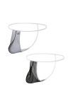 BIATWOWR String sexy taille basse pour homme avec grande poche en maille transparente, 1 x gris foncé, XL