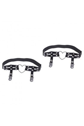 SOIMISS 2Pcs Taille Rangée De Style Rivets Punk PU Décoration Ceinture Anneau Harnais Fête Rave Cuir Jarretière Club Gothique