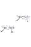 SOIMISS 2Pcs Taille Rangée De Style Rivets Punk PU Décoration Ceinture Anneau Harnais Fête Rave Cuir Jarretière Club Gothique