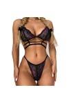 UIVHLW Body Perspective Grande Taille À Travers La Lingerie en Dentelle Costumes Jacquard Brodés