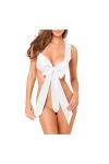UIVHLW Nuisette Boudoir Costumes De Tentation De sous-Vêtements Féminins De Vêtements De Nuit en Dentelle Rouge Bowknot