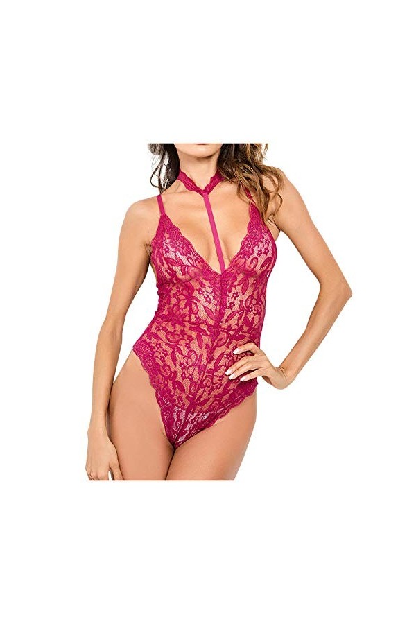 KSDFIUHAG Couple De Lingerie Érotisme Femmes Corlingerie Erotic Camisole Dentelle V Necky sous-Vêtements Porno Babydoll Teddy