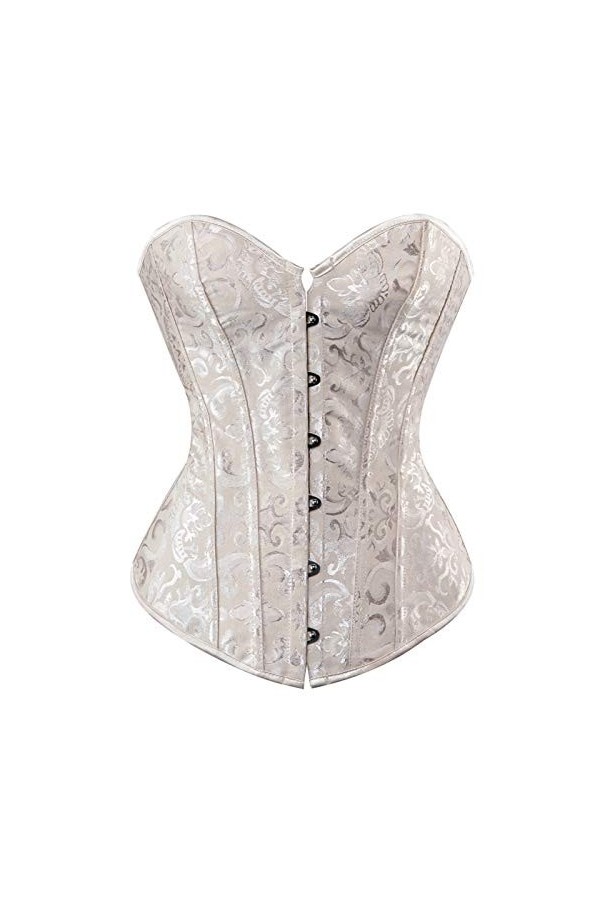 TTCI-RR Bustiers et Corsets Femmes Corsets et Bustiers Jacquard Brocade Corset Lingerie Lingerie Color : Blue, Size : 6XL-La