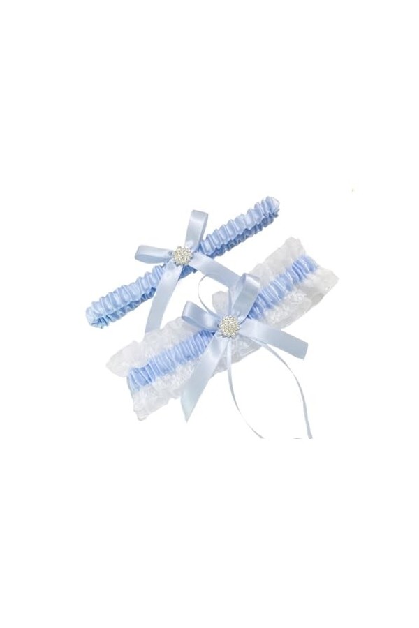 Jarretière de Mariage en Dentelle Strass, jarretière de mariée Sexy en Dentelle, Anneaux de Cuisse Extensibles for Bal de Mar