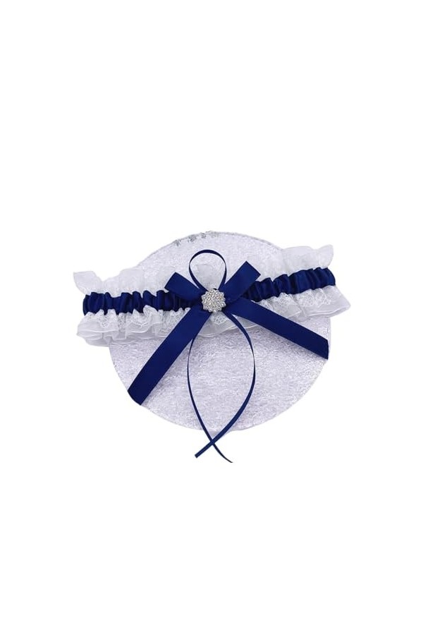 Jarretière de Mariage en Dentelle Strass, jarretière de mariée Sexy en Dentelle, Anneaux de Cuisse Extensibles for Bal de Mar